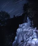 川上村御舟の滝　星と氷瀑